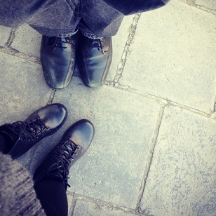 Our feet welfie at Great Wall of China.